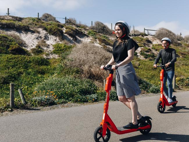 BEAM is one of two e-scooter providers taking part in a six-month trial along the coastal path from Outer Harbor to West Beach, starting Friday, September 4. Picture: Supplied