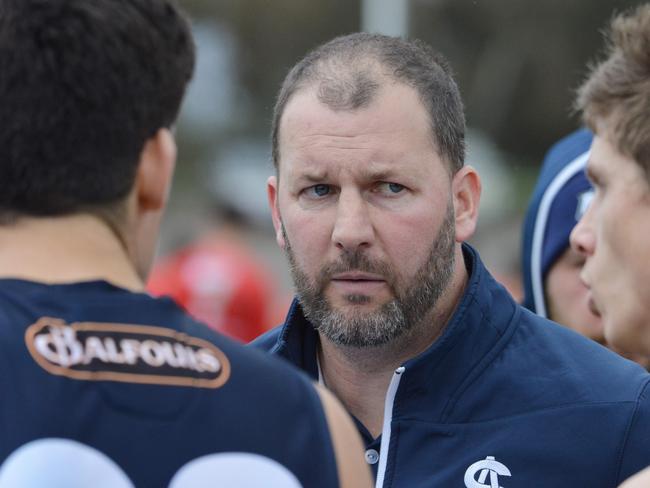 SANFL: South Adelaide v North Adelaide at Noarlunga Oval, Sunday, August 18, 2019. South coach Jarrad Wright. (Pic: AAP/Brenton Edwards)