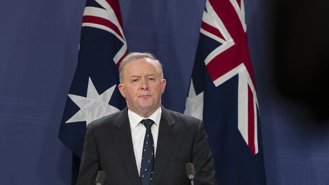 Anthony Albanese announces his shadow cabinet with Bill Shorten as minister for the Disability Insurance Scheme. Picture: Getty