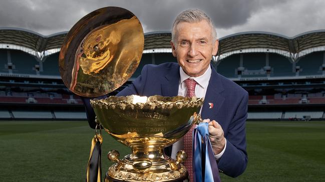 Thursday, 21st September, 2023 - SANFL. Bruce McAvaney will walk the Thomas Seymour Hill premiership trophy out onto Adelaide Oval on Grand Final Day. Picture: Sarah Reed/SANFL