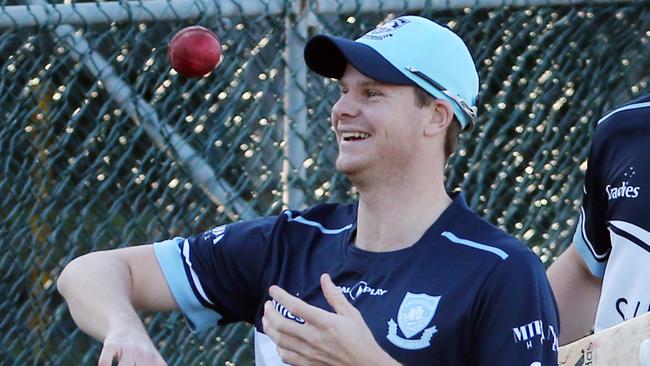 Former Australian cricket captain Steve Smith at Sutherland grade cricket training.  Picture: Richard Dobson