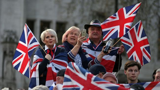 Pro-Brexit supporters, pictured in London in 2019. Picture: AFP