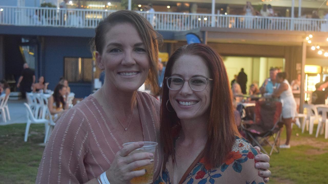 Natalie Ramsdale and Kellie Malone from Moranbah celebrated New Year at the Whitsunday Sailing Club. Picture: Laura Thomas