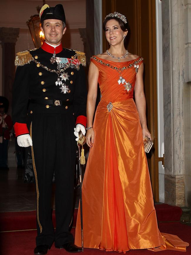 Arriving for a palace banquet in 2013. Picture: Getty Images