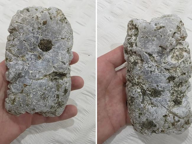 The man, who wished to remain anonymous, told Yahoo News he was picking up shells along a beach around the NSW and Queensland Border when he found a piece of ambergris. Picture: Supplied