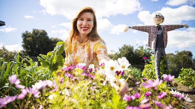 Kirsha at her 24 carrot garden. Picture: RICHARD JUPE