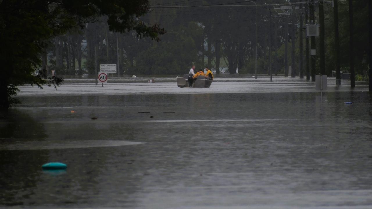 Emergency services in action in Ingham. The floods in Hinchinbrook Shire, North Queensland. Picture: Cameron Bates