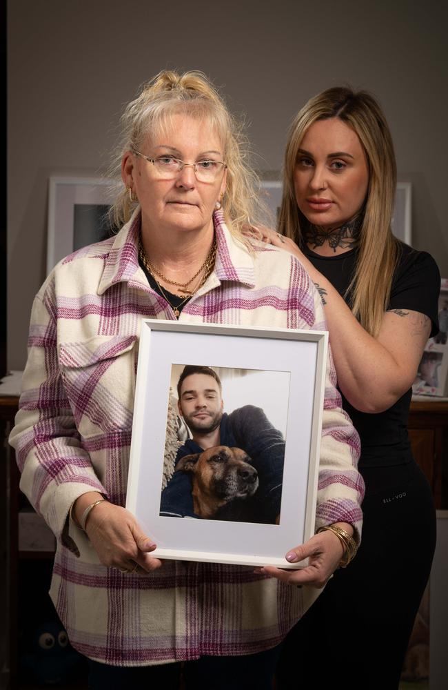 Leanne Giuffre and daughter Rhiannon Priddle are devastated their son and brother Ryan Bishop's funeral was ruined. Picture: Brad Fleet