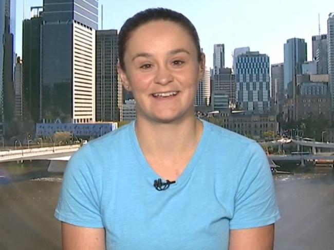 Ash Barty is happy with life. Photo: Channel 7