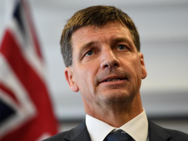 Federal Energy Minister Angus Taylor addresses media following a COAG Energy Council Meeting in Sydney, Friday, October 26, 2018. (AAP Image/Dan Himbrechts) NO ARCHIVING