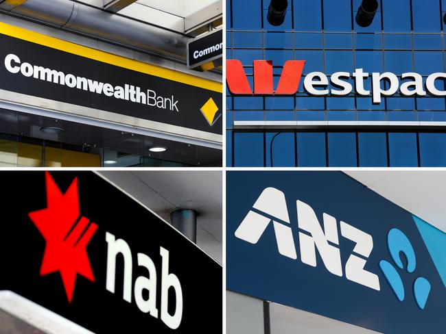 COMPOSITE 4:3 - Australia's four big banks Commonwealth, Westpac, NAB, ANZ. Picture: NCA Newswire