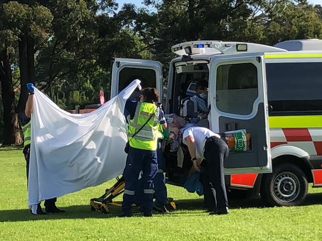The woman was flown to St George Hospital. Picture: Madeline Crittenden