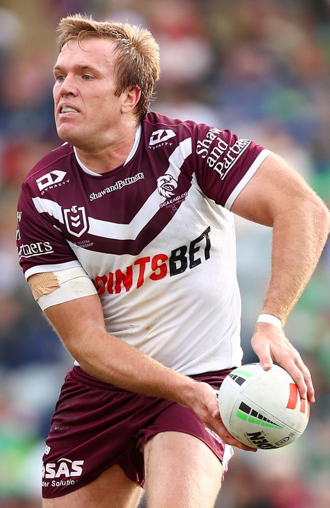 Jake Trbojevic’s big salary at Manly demands some more impact in attack. Picture: Mark Nolan/Getty Images