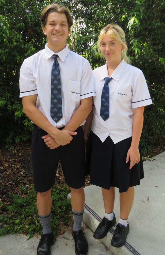 Emmaus College captains Isaac Oberhauser and Candice Cousins. Photo – contributed.