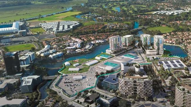 The proposed satellite Athletes Village for the 2032 Olympics Games at Collyer Quays in Robina.