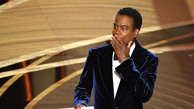 Chris Rock shortly after being slapped onstage by Will Smith. Picture: AFP.