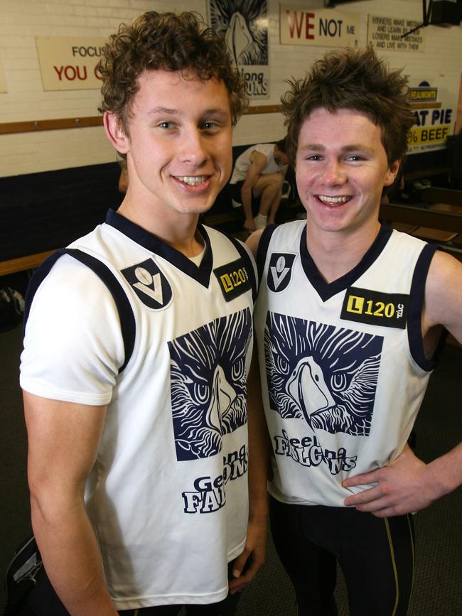 Chris Kangars and Patrick Dangerfield at Geelong Falcons.