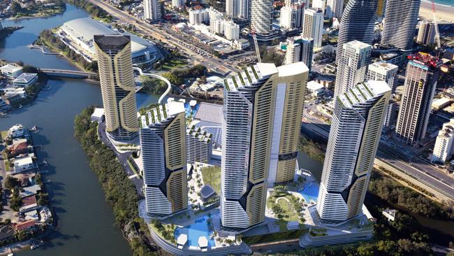 Artist impression of The Star Gold Coast's mega masterplan concept. Image: Supplied