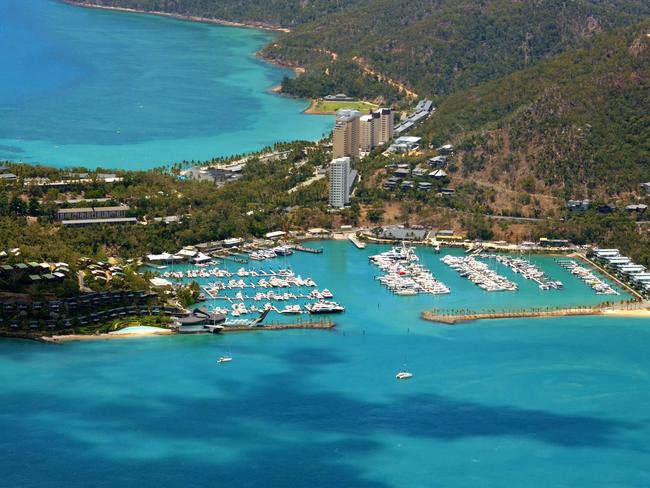 An aerial view of Hamilton Island. Picture: Daryl Wright