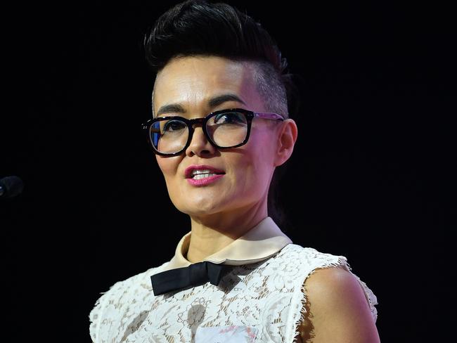 SYDNEY, AUSTRALIA - NewsWire Photos MARCH, 10, 2021: Yumi Stynes speaks at the 2021 NSW Women of the Year Awards breakfast in Sydney. Picture: NCA NewsWire/Joel Carrett