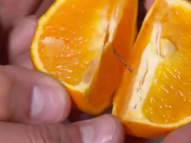 A family found a needle in a contaminated orange in Sydney's south-west.