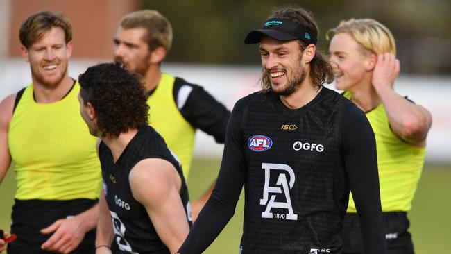 Jarrod Lienert at Port Adelaide training. Picture: AAP Image/David Mariuz.