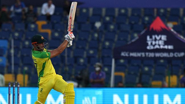 Marcus Stoinis was the matchwinner in game one at the T20 World Cup. Picture: Indranil Mukherjee / AFP