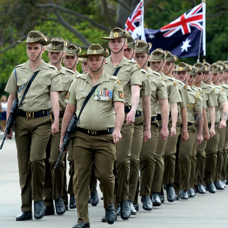 Remembrance Day commemorations at the Shine. Picture: Andrew Henshaw