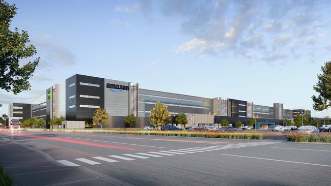 Artist impression of Amazon's new western Sydney facility.