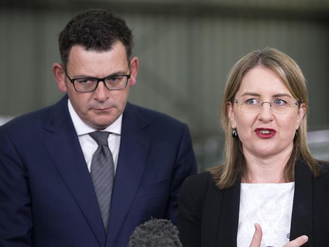 The Premier, Daniel Andrews, and the Minister for Transport, Jacinta Allan, will mark a significant milestone in the Metro Tunnel project. Picture: Sarah Matray