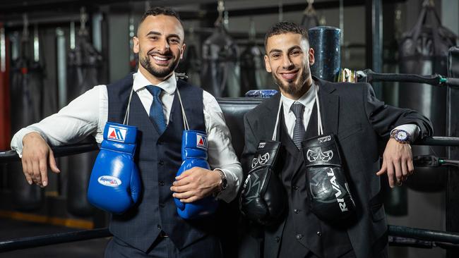 Portraits of boxing brothers Ahmed and Billel Dib at their training gym in Lakemba. Picture: Julian Andrews