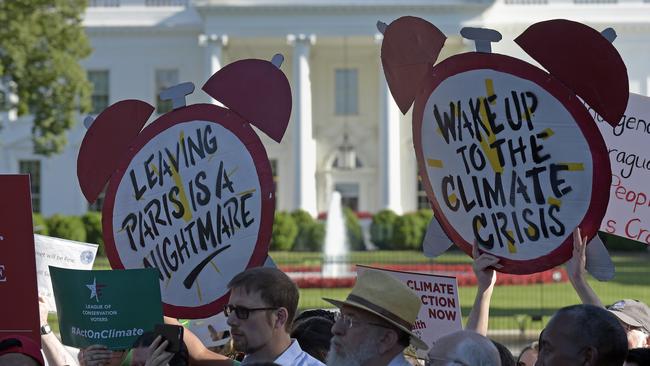 Protesters outside the White House. Picture: AP
