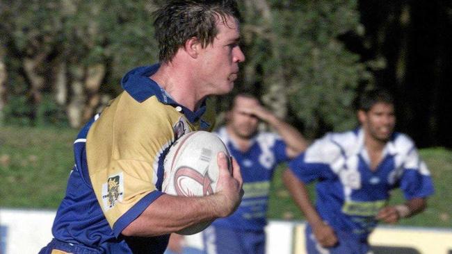 Tireless Pirates backrower Russell Britten makes a break downfield. Picture: Nicholas Falconer