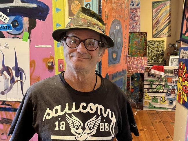 Peter “Jungle” Phillips in his wonderful Marion Road gallery. Picture: Supplied