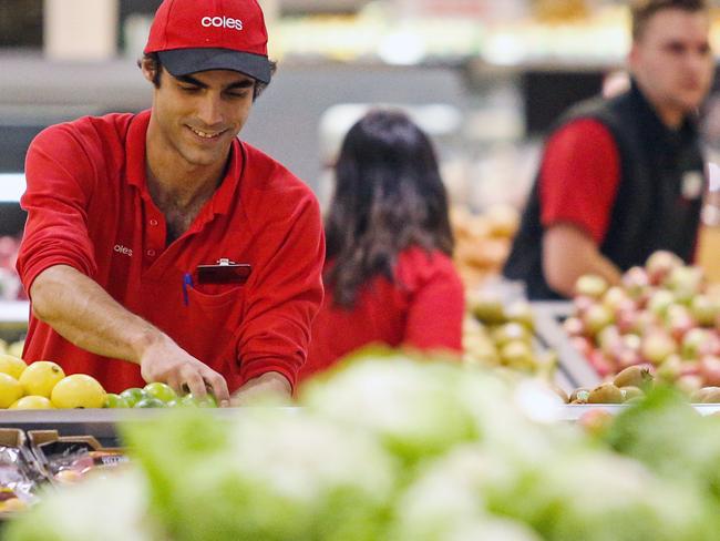 MELBOURNE, AUSTRALIA - MARCH 18: Coles staff restock shelves before opening time during the first Coles Community Hour at Coles Southland on March 18, 2020 in Melbourne, Australia. Coles supermarkets have introduced a dedicated community hour to improve access to essential groceries for the elderly and disadvantaged, as Australia experiences unprecedented demand on basic items as people stock up over growing fears over the COVID-19 pandemic. (Photo by Martin Keep/Getty Images for Coles)