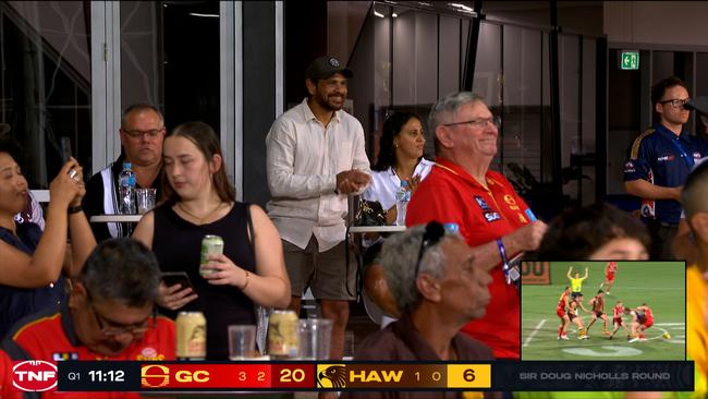 Hawks great Cyril Rioli is in the house at TIO Stadium.