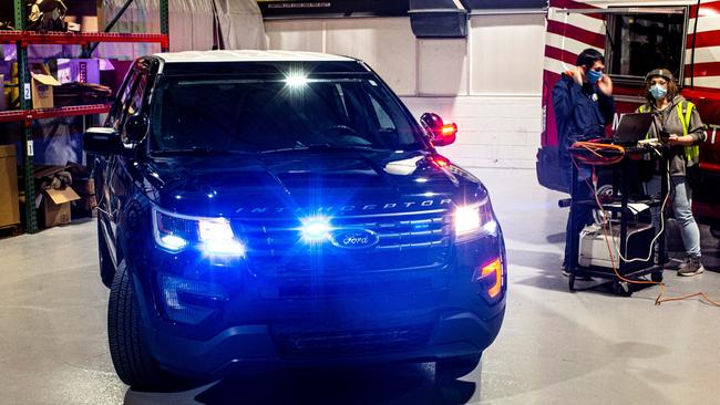 Ford have developed a heat-blast treatment to clean police vehicles in the US. Picture: Supplied