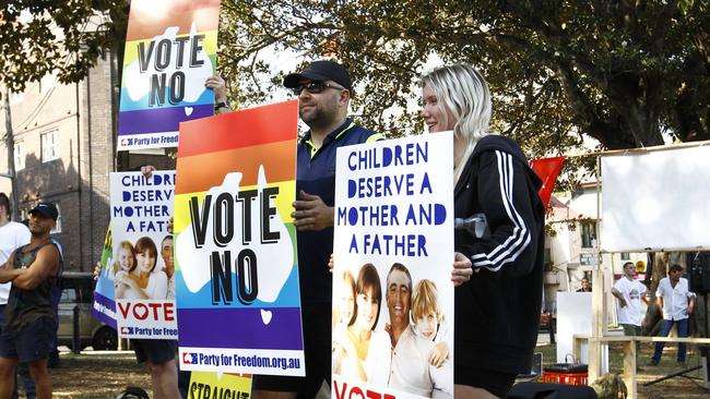 Opponents of same-sex marriage at a rally in Sydney. Picture: Danny Casey/AAP