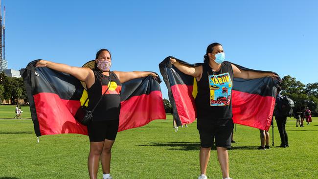 Jinny Jane Smith (left) was among the thousands of protesters. Picture: NCA NewsWire / Gaye Gerard