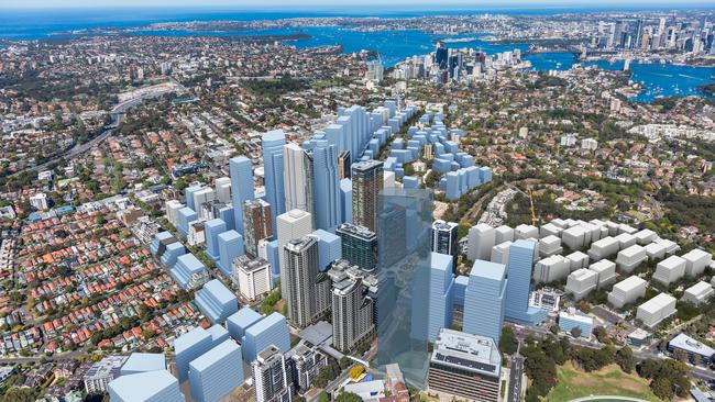 A digital render of the Crows Nest development under the transport-oriented development rezonings. Picture: Supplied