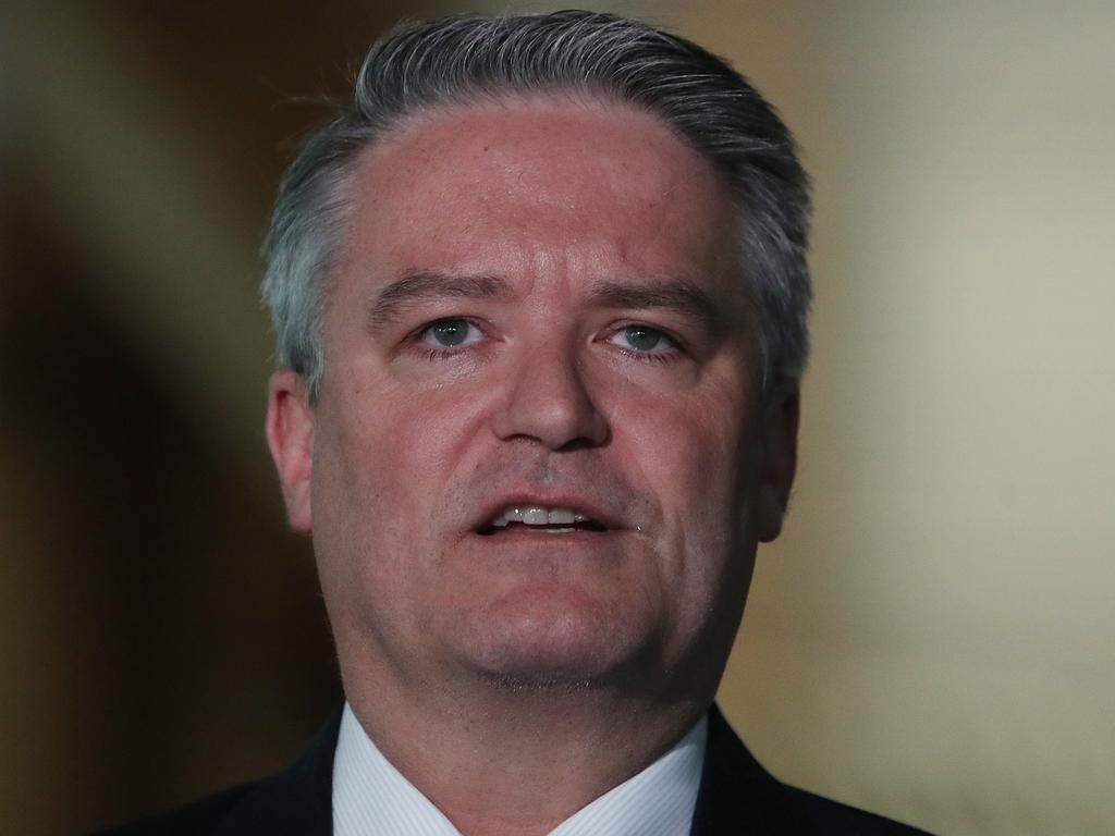 Mathias Cormann at Parliament House in Canberra. Picture Kym Smith