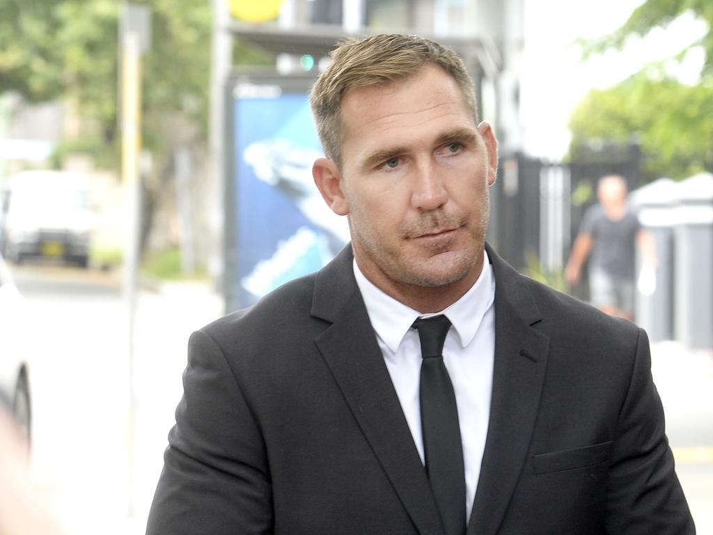 NRL player Scott Bolton arrives at Waverley Court in Sydney, Monday, January 7, 2019. The North Queensland prop, 31, remains on bail and has pleaded not guilty to the accusation he committed an indecent act against a woman in a Bondi Beach bar on a Saturday night in May 2018. (AAP Image/Jeremy Piper) NO ARCHIVE