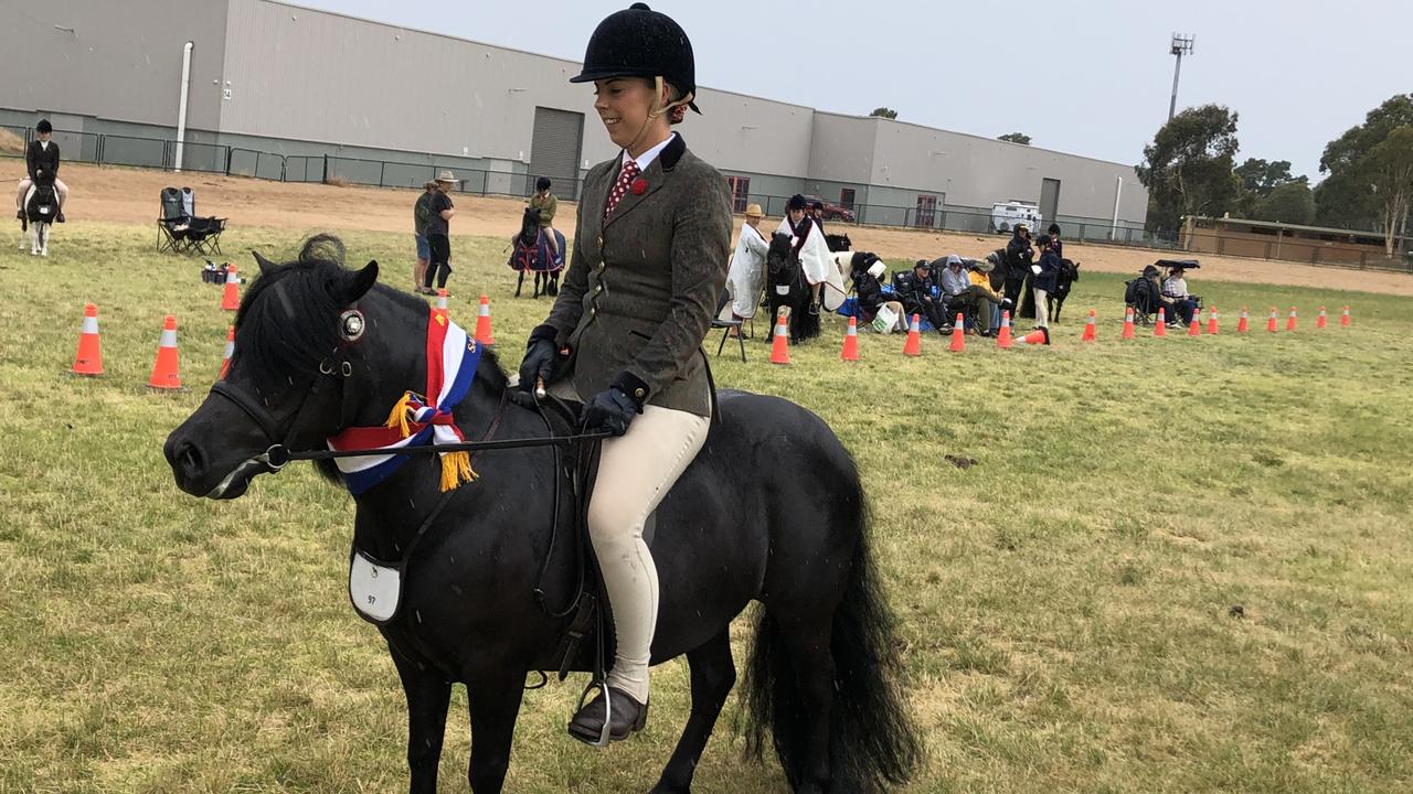 Sheree Greer with Travis Clark Brianna pony.