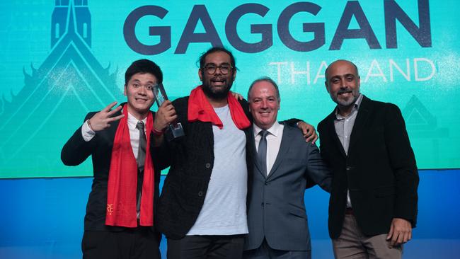 Gaggan Anand, second from left, of Gaggan, winner of The Best Restaurant in Thailand and The Best Restaurant in Asia.