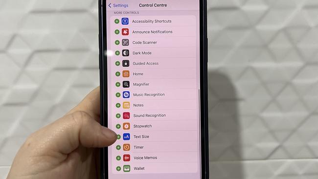 There’s a great ‘Text Size’ shortcut in the Control Centre of your iPhone. Picture: Elly Awesome