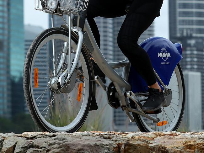 Zoe Fleming, 25 of Nundah, riding a CityCycle in Brisbane, CityCycles to be replaced with an electric power upgrade. Photographer: Liam Kidston.