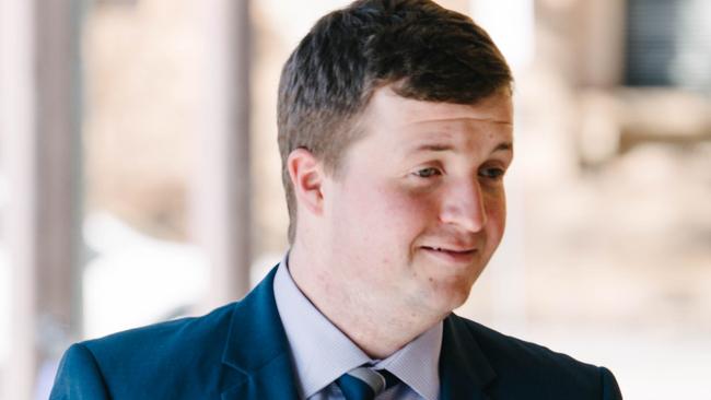 Former young person of the year finalist, William Russell is seen walking into the District Court. Picture: AAP/ Morgan Sette