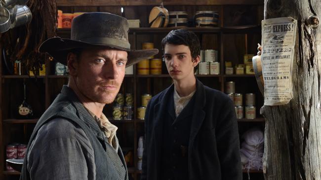 Michael Fassbender and Kodi Smit-McPhee in John Maclean’s debut feature <i>Slow West</i>.