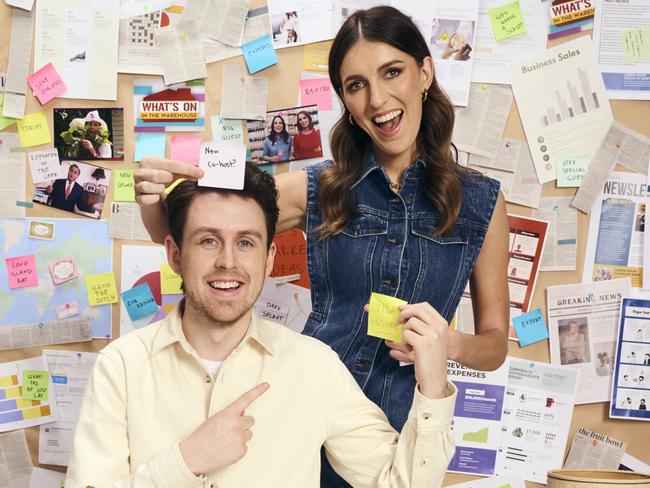 Tim McDonald and Melanie Bracewell, host of The Cheap Seats on Network Ten. Picture: Cameron Grayson