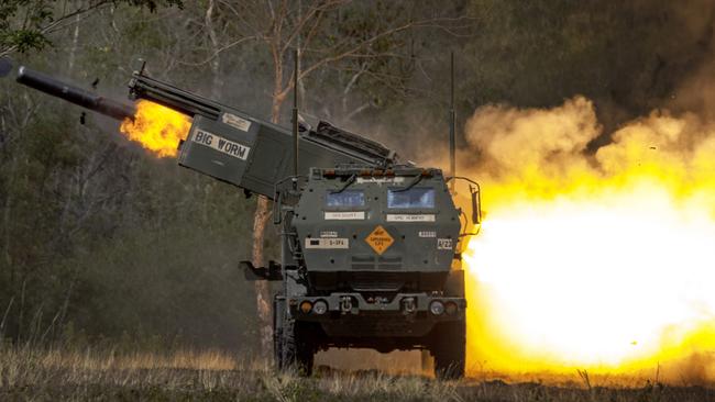 A High Mobility Artillery Rocket System (HIMARS) vehicle. Picture: Getty Images